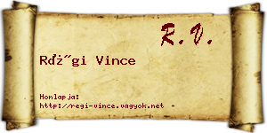 Régi Vince névjegykártya
